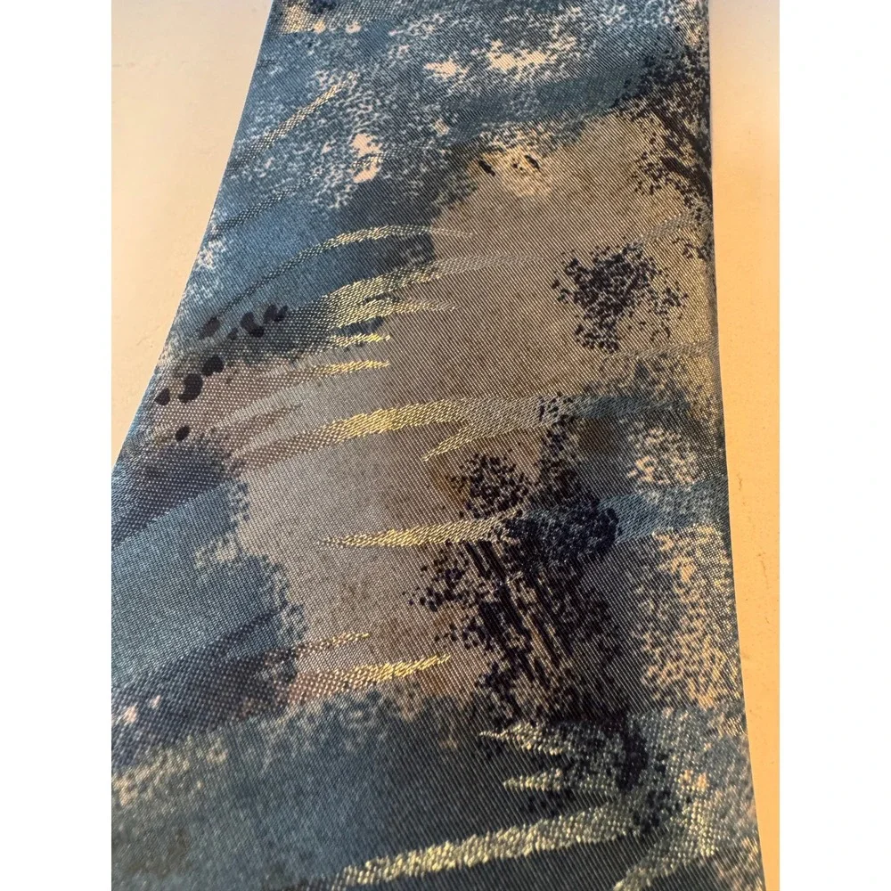 Vintage Florence & K Inc‎ Silk Surfing Necktie Blue Ocean Surfer Tie Made in USA